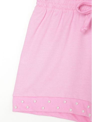 Short Moletinho Infantil Para Menina - ROSA