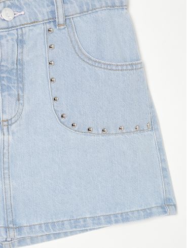 Saia Curta Jeans Vels Juvenil Para Menina - AZUL