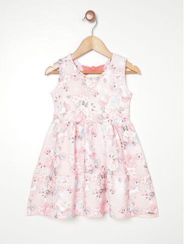 Vestido Estampado Infantil Para Menina - ROSA