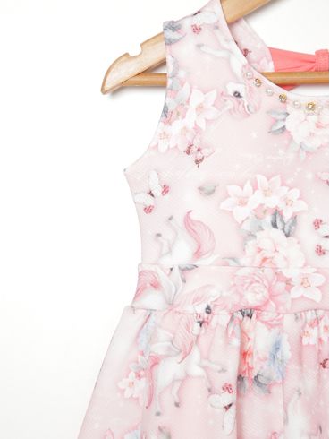 Vestido Estampado Infantil Para Menina - ROSA