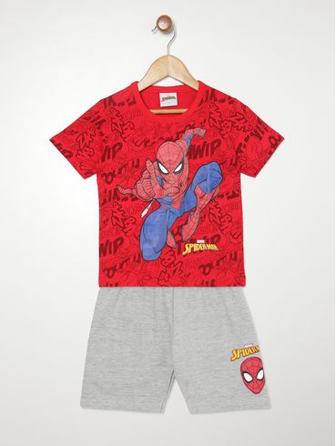 Conjunto Homem Aranha Infantil Para Menino - VERMELHO/CINZA