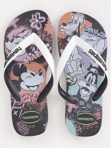 Chinelo Havaianas Disney Feminino PRETO/BRANCO