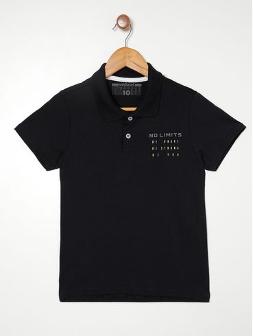 Polo Juvenil Para Menino - PRETO