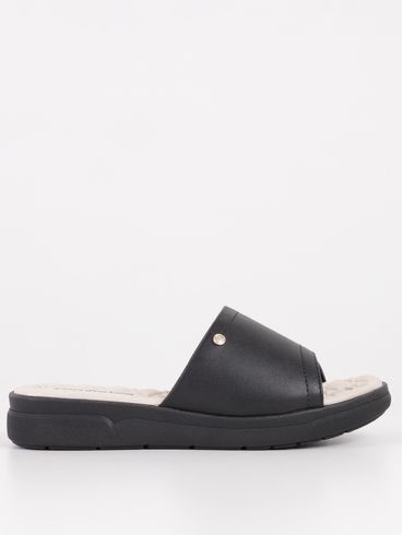 Tamanco Flatform Comfortflex Feminino PRETO/BEGE