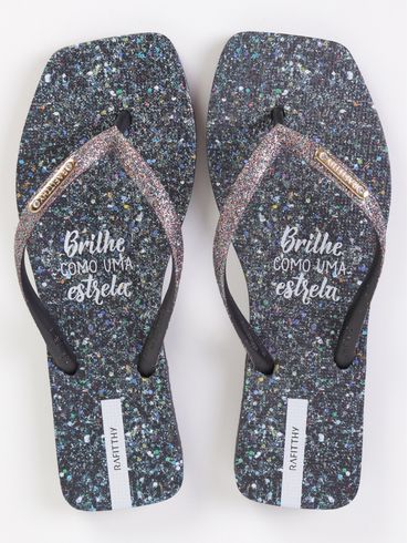 Chinelo Glitter Feminino PRETO