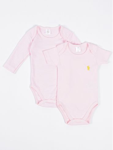 Kit Body com 02 peças Infantil Para Bebê- ROSA