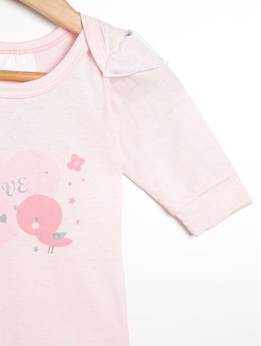 Body Infantil Para Bebê- ROSA