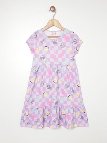 Vestido Estampado Infantil Para Menina - LILAS