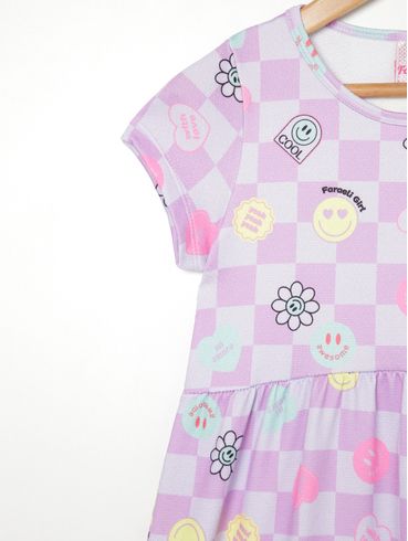 Vestido Estampado Infantil Para Menina - LILAS