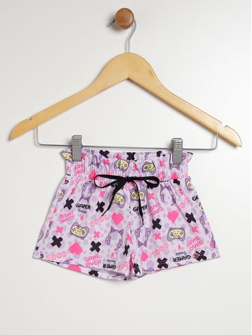 Short Estampado Infantil Para Menina - LILAS