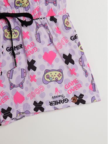 Short Estampado Infantil Para Menina - LILAS