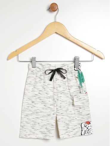 Bermuda Cargo Infantil Para Menino - OFF WHITE