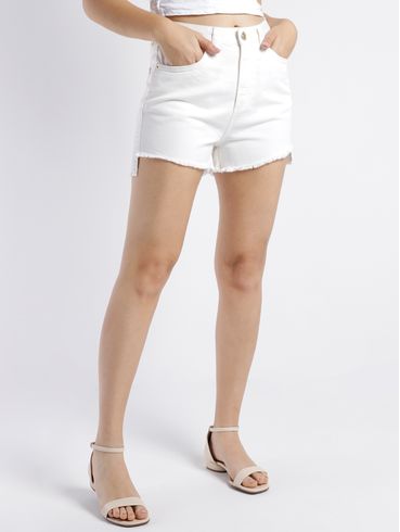 Short Sarja Autentique Feminino OFF WHITE