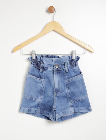 Short Jeans Juvenil Para Menina - AZUL