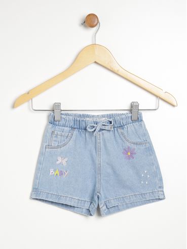 Short Jeans Flik Infantil Para Menina - AZUL