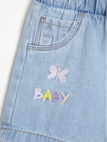 Short Jeans Flik Infantil Para Menina - AZUL