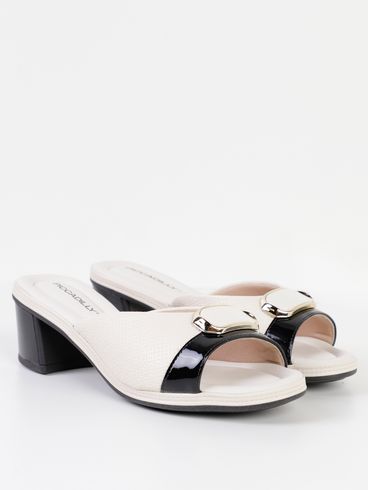 Tamanco Piccadilly Feminino OFF WHITE/PRETO