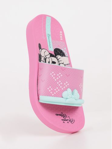 Rasteira Slide Disney Infantil Para Menina - ROSA/VERDE