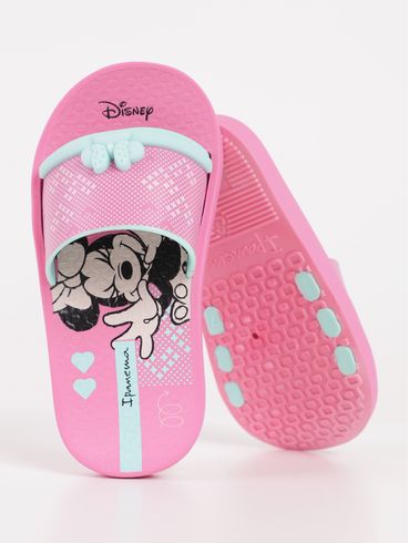 Rasteira Slide Disney Infantil Para Menina - ROSA/VERDE