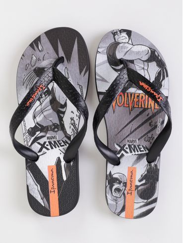 Chinelo Ipanema Marvel Juvenil Para Menino - PRETO/CINZA