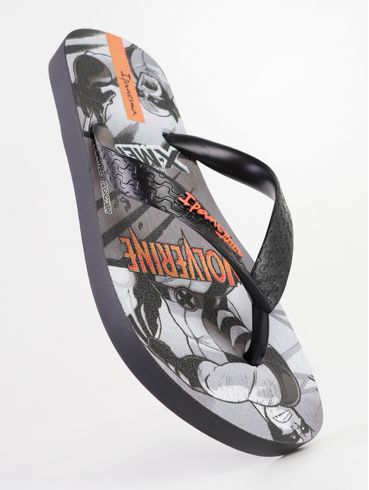 Chinelo Ipanema Marvel Juvenil Para Menino - PRETO/CINZA