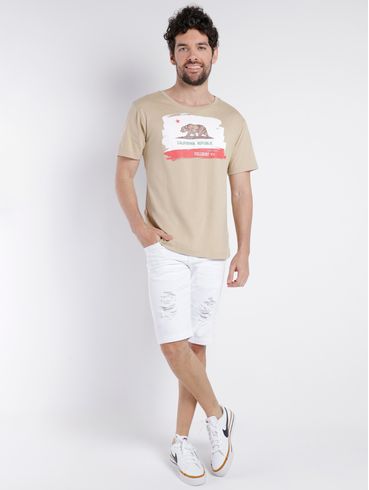Camiseta Manga Curta Masculina BEGE
