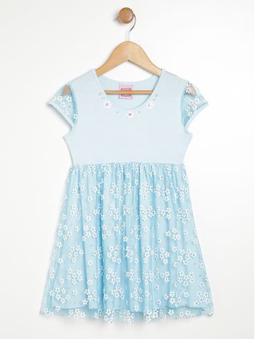 Vestido Infantil Para Menina - AZUL