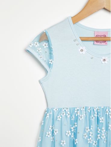 Vestido Infantil Para Menina - AZUL