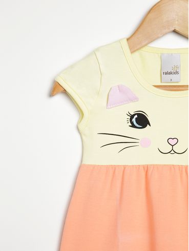 Vestido Infantil Para Menina - AMARELO/LARANJA/ROSA