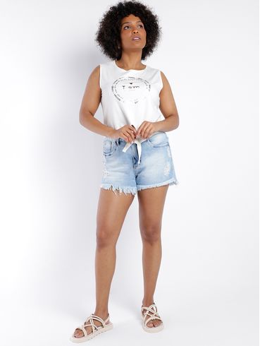 Short Jeans Autentique Feminino AZUL