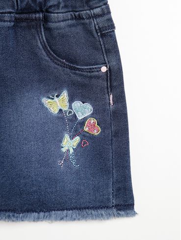 Saia Jeans Infantil Para Menina - AZUL