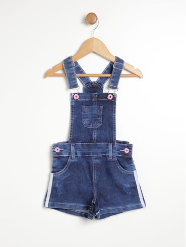 Macacão Jardineira Infantil Para Menina - AZUL