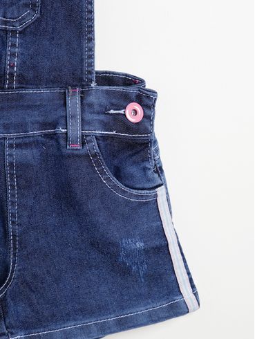 Macacão Jardineira Infantil Para Menina - AZUL