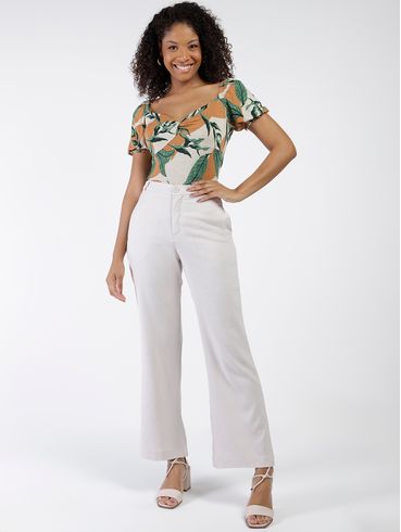 Blusa Manga Curta Autentique Feminina Bege