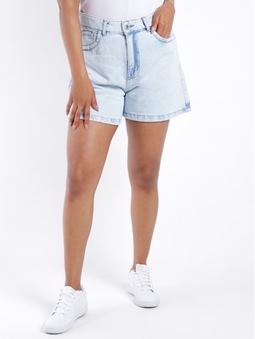 Short Jeans com Cinto Feminino AZUL