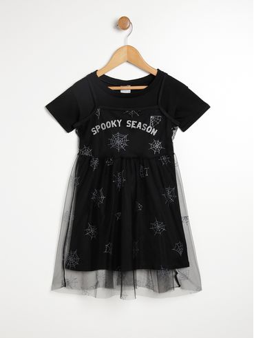 Vestido Infantil Para Menina - PRETO