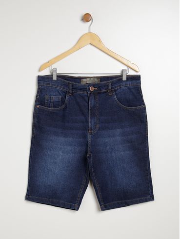 Bermuda Jeans Mokkai Plus Size Masculina AZUL