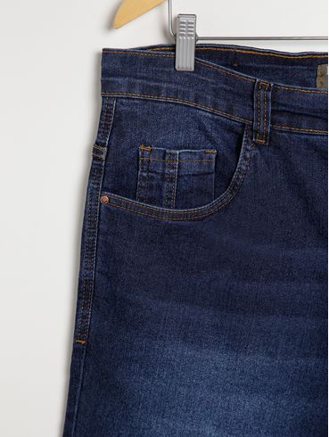 Bermuda Jeans Mokkai Plus Size Masculina AZUL