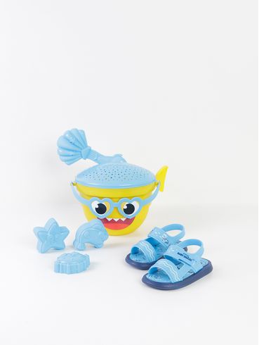 Sandália Baby Shark Infantil Para Bebê Menino - AZUL