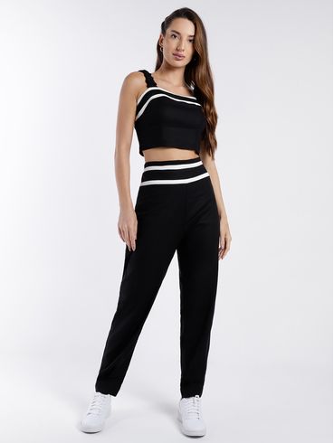 Blusa Regata Cropped Feminina PRETO