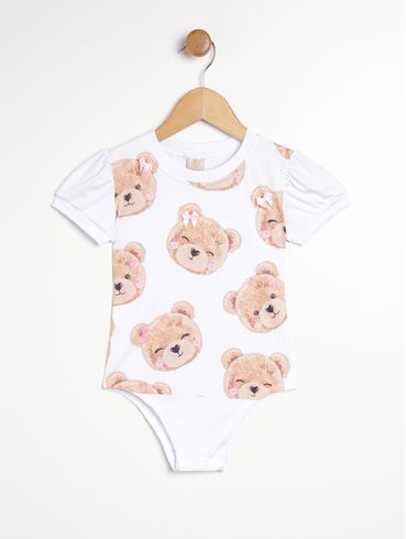 Body Infantil Para Menina - OFF WHITE