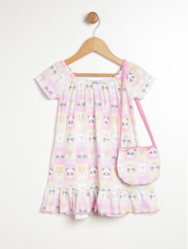 Vestido Estampado Flik Infantil Para Menina - LILAS