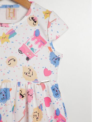 Vestido Infantil Para Menina - OFF WHITE