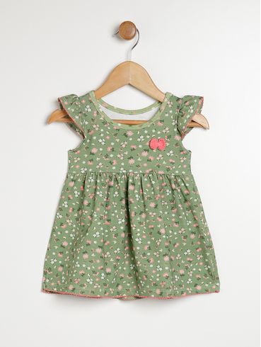 Vestido Estampado Infantil Para Bebê- VERDE