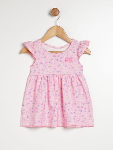 Vestido Estampado Infantil Para Bebê- ROSA