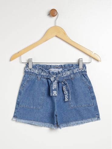 Short Jeans Clochard Juvenil Para Menina - AZUL