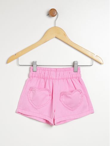 Short Sarja Infantil Para Menina - ROSA