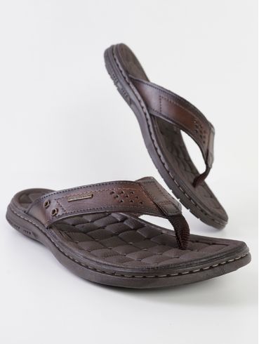 Chinelo Couro Pegada Masculino Marrom