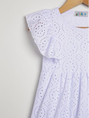 Vestido Laise Flik Infantil Para Menina - BRANCO