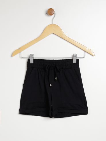 Short Juvenil Para Menina - PRETO